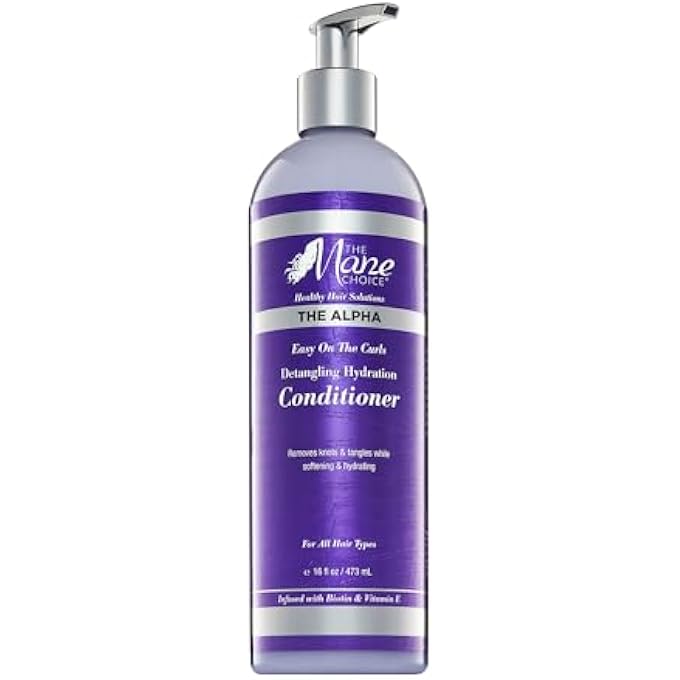 THE MANE CHOICE THE ALPHA EASY ON THE CURLS HYDRATION CURLY HAIR CONDITIONER, NOURISHING DETANGLING CONDITIONER ENRICHED WITH BIOTIN & VITAMIN E, SULFATE & PARABEN-FREE, 16 OZ - Image 2